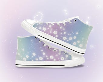 Pastel Rainbow Sakura Flower Shoes Cherry Blossom Fairy Kei High