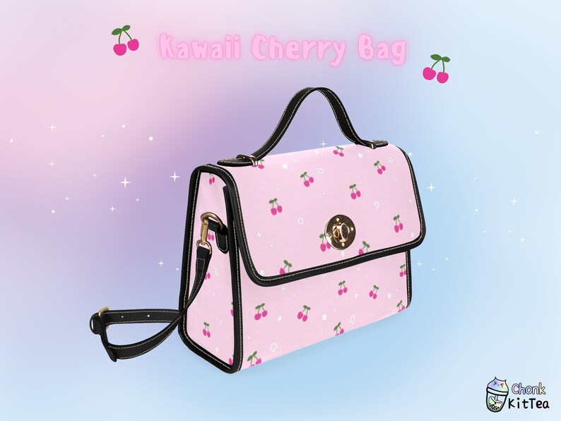 Kawaii Pink Cherry Bag Celestial Pastel Goth Handbag Yume Kawaii Dreamy