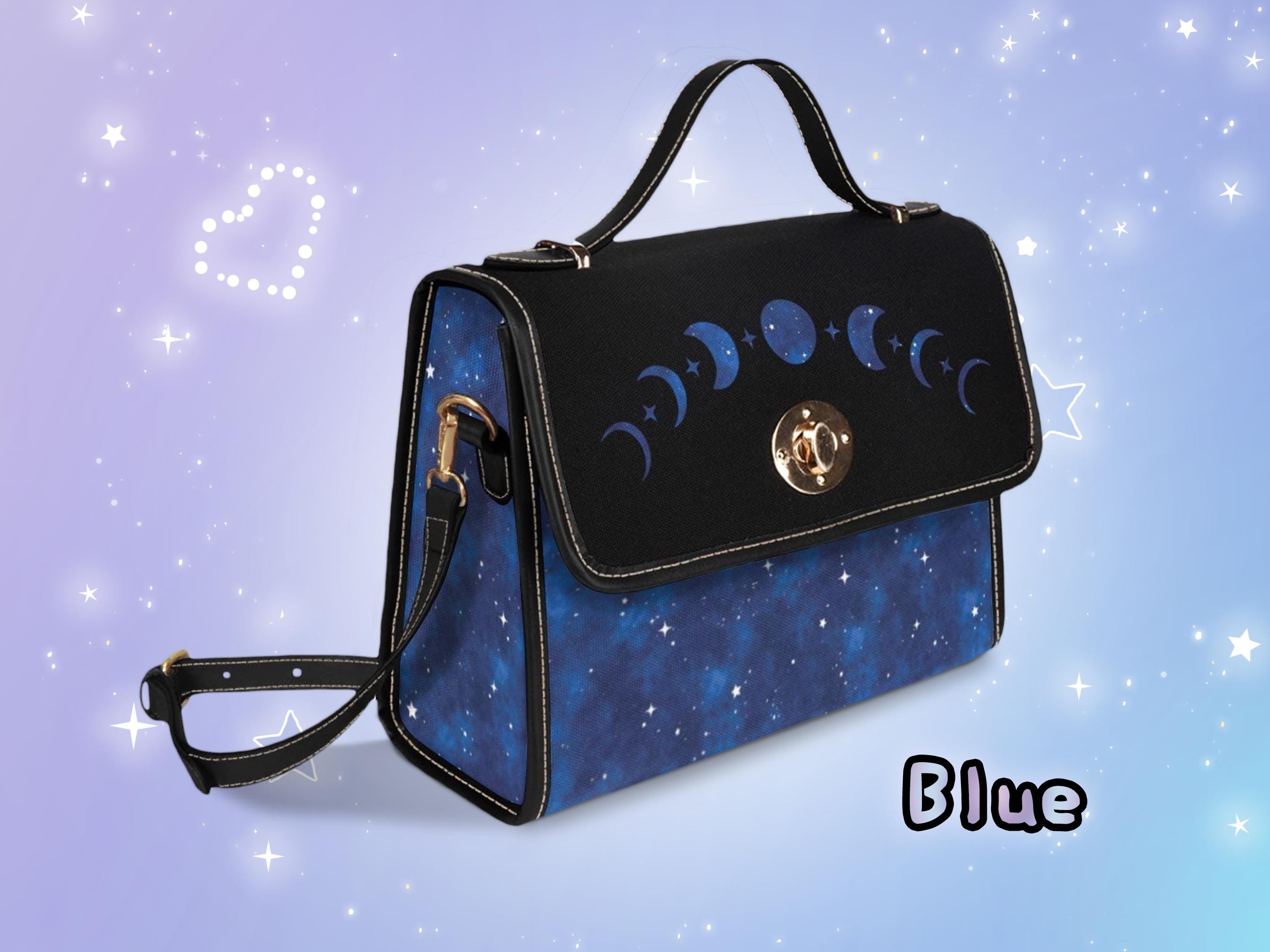 Moon Phase Galaxy Bag Celestial Mystic Purse Purple Cosmic Stars