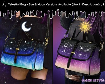 Cute Mystic Celestial Bag Sky Constellations Satchel Bag