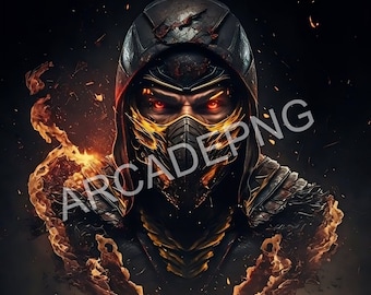 Mortal Kombat PNG l Mortal Kombat Arts l Scorpion Png l Mortal Kombat Digital l Mortal Kombat Digital Download l Scorpion l Sub-Zero