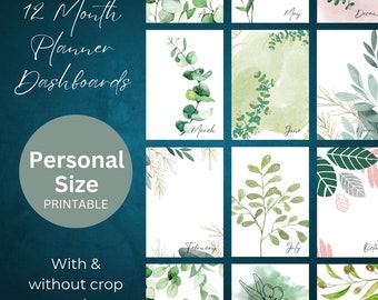 Planner Dashboards Personal Size Printable - Leaves