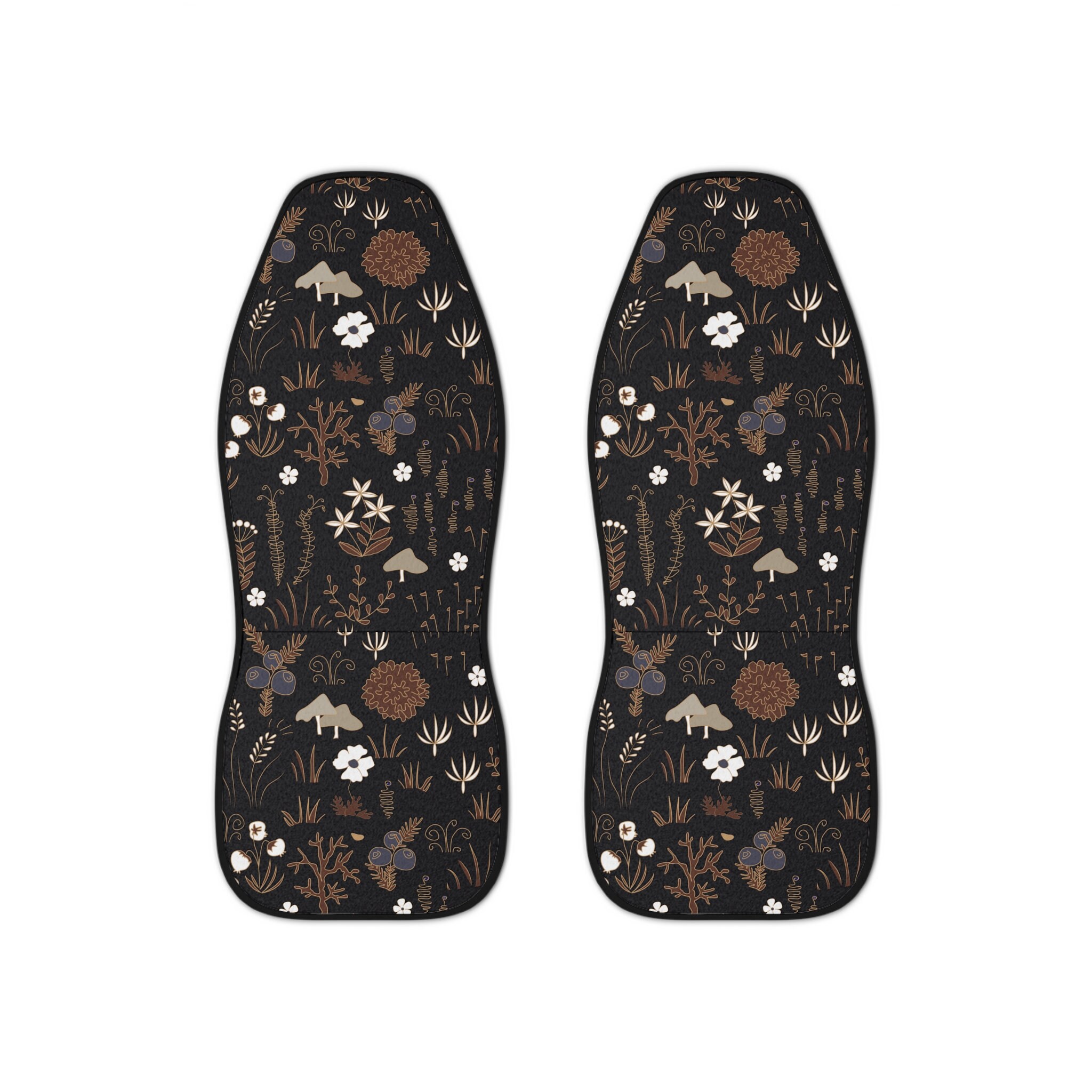Cottagecore Mushroom Car Seat Cover Full Set Black Seat Etsy