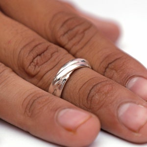 925 Sterling Silver Ring, Silver Wrap Ring, Chunky Ring, Minimalist Ring, Trendy Ring, Solid Silver Ring, Abstract Geometric Ring, Wide Ring