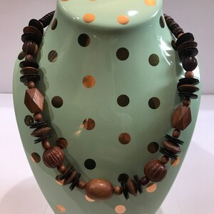 Wooden Shades of Brown Boho Necklace