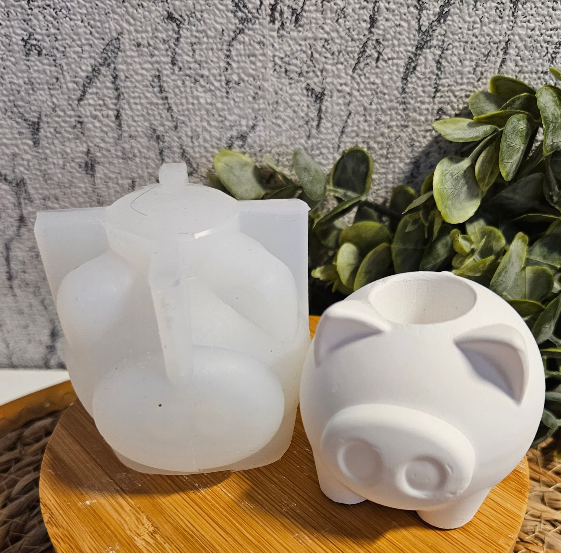 Stilvolle Silikonform Schwein Kerzenhalter Bild