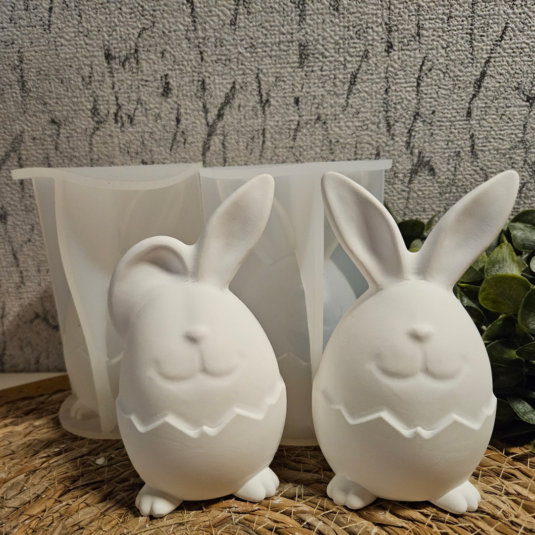 Epoxy Cast Rabbit Silicone Mold, Casting Mold or Keraflott Rabbit, Rabbit in Eggshell ...