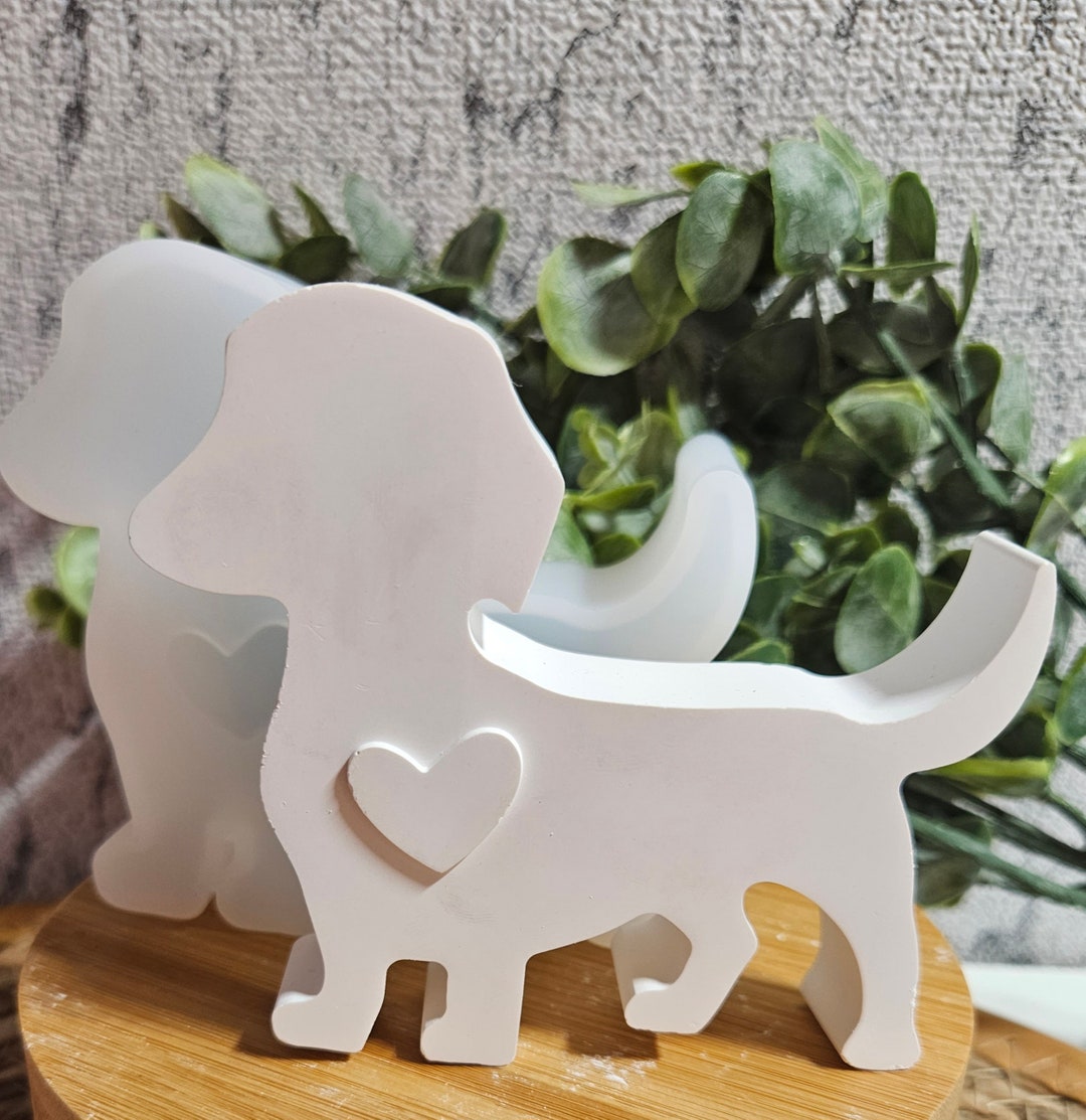 Silikonform Für Kerzen – 3D Sitzender Schnauzer Hund – Für DIY Kerzen, Harz, Seife & Dekoration