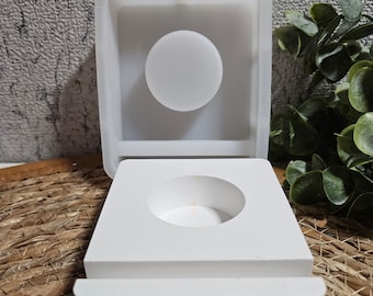 Silicone mold, casting mold, or Keraflott tealight holder for 1 tealight and 1 insert, table decoration, decoration, Raysin, Keraflott, concrete