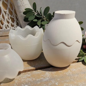 Silikonform, Gießform oder Keraflott Eierschale, Dose mit Decke, Kerzendose, Ostern-Deko, Frühlings-Deko, Tischdeko, Raysin, Keraflott,