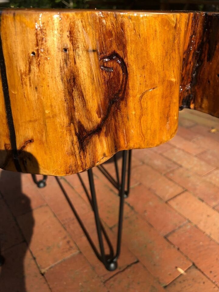 Live Edge Cypress Wood and Epoxy Coffee Table Etsy