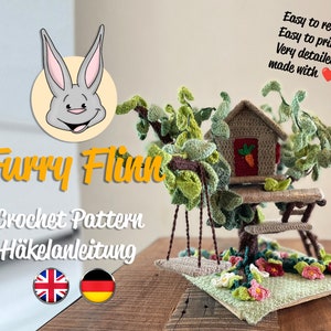 Furry Flinn Tree House Crochet Pattern English & Deutsch