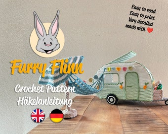 Furry Flinn Anhänger/Wohnwagen Häkelanleitung English & Deutsch