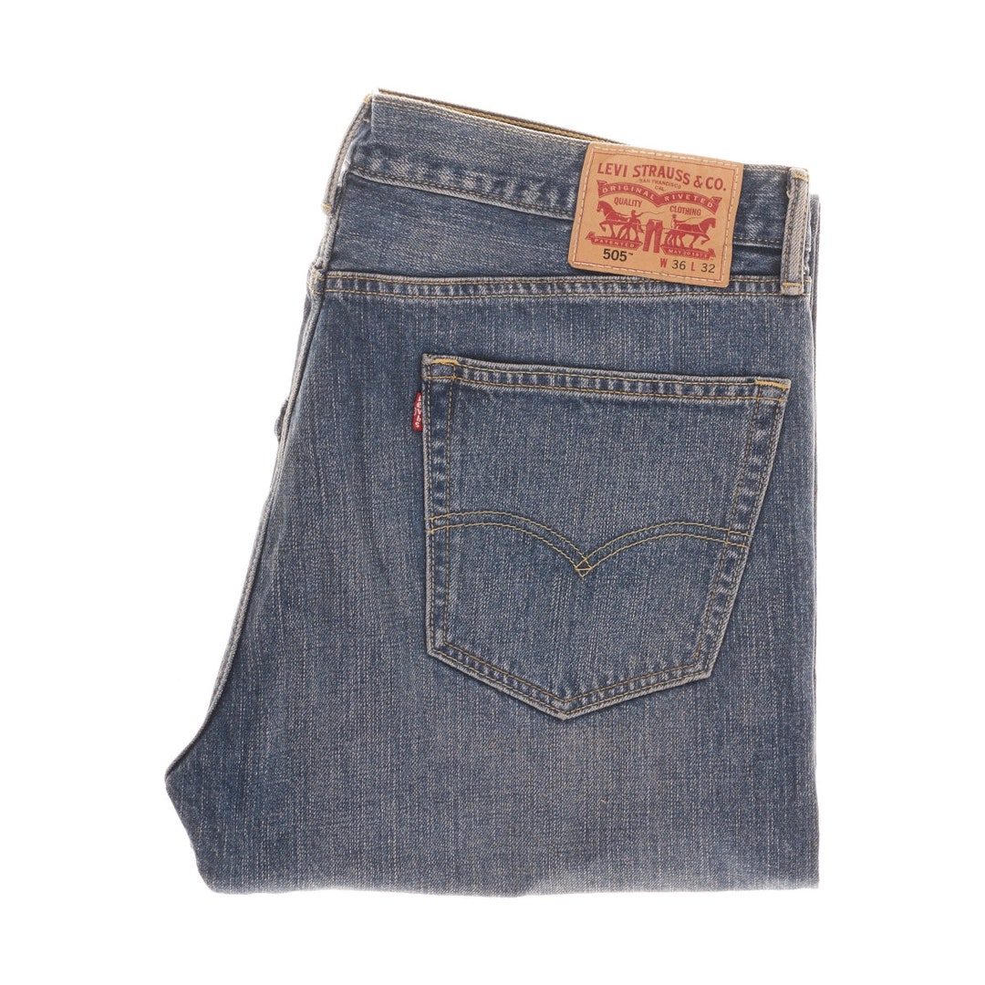 Levis 505 Mens Jeans Vintage W36 L32 Regular Straight Leg Etsy