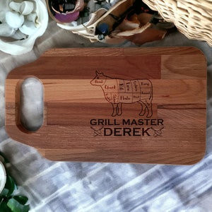 Personalized Cutting Board, Laser Engraved Wooden Custom Name BBQ Board, Meat Cutting Board, Steak Grilling Board,Housewarming Grilling Gift