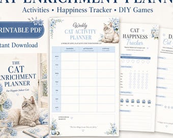 Druckbarer Katzen-Planer für Katzenmamas, Tierliebhaber Geschenk, Sofort Download
