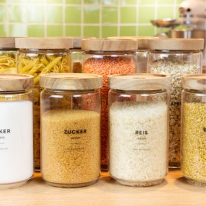 152 Küchenetiketten Transparent Etiketten-Set für Küchenvorräte und Speisekammer minimalistisch und wasserfest Bild 1