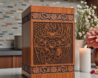 Personalized Football Cremation Urn – Handcrafted Wooden Memorial Box