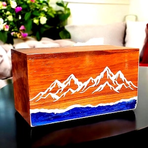 Handcrafted Wooden Urn for Ashes – Personalized Cremation Urn – Memorial Keepsake Box – Custom Engraved Funeral Urn – Pet or Human Ashes&quot;