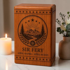 Urna cineraria in legno realizzata a mano – Scatola commemorativa militare per ceneri, disponibile in diverse misure.