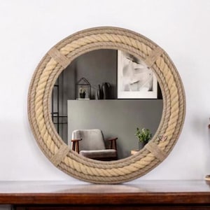 Wood Round Wall Mirror, Live Edge Wood Wall Mirror, Wood Frame Mirror Wall Decor, Wood Mirror, Small-Large Wall Mirror