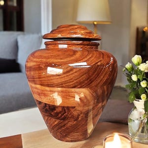 Handcrafted Wooden Urn Box for Ashes – Personalized Cremation Urn | Custom Engraved Memorial Keepsake Box | Funeral Urn for Human or Pet