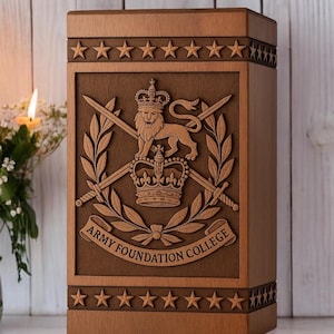 Personalized Rosewood Australian Army Urn: Engraved Military Memorial