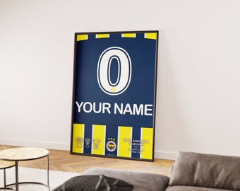 Custom Fenerbahce Jersey Art | Personalized Football Poster (Digital Download)