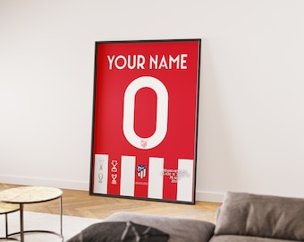 Custom Atlético Madrid Jersey Print | Personalized Soccer Gift (Digital)