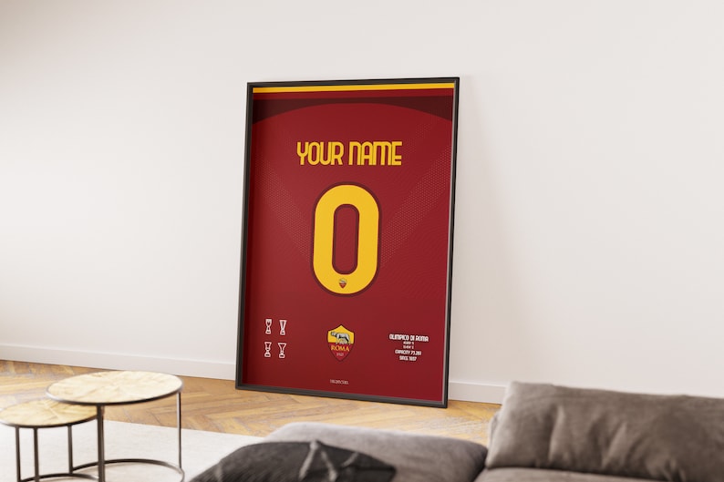 Customizable AS Roma Jersey Poster | Personalized Football Gift ...