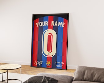 Custom Barcelona Jersey Art | Personalized Football Gift (Digital)