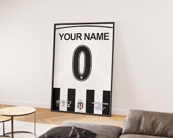 Custom Besiktas Jersey Art | Personalized Football Poster (Digital Printable)