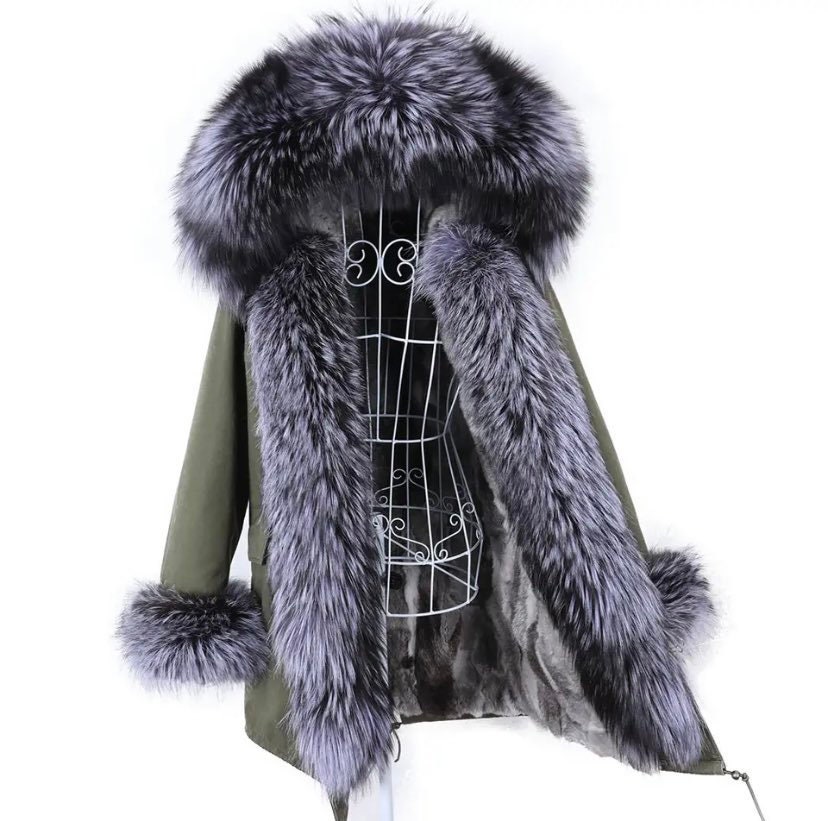 Enchant Real Fox Fur Parka Luxe Fox and Rabbit Magic for Your Winter