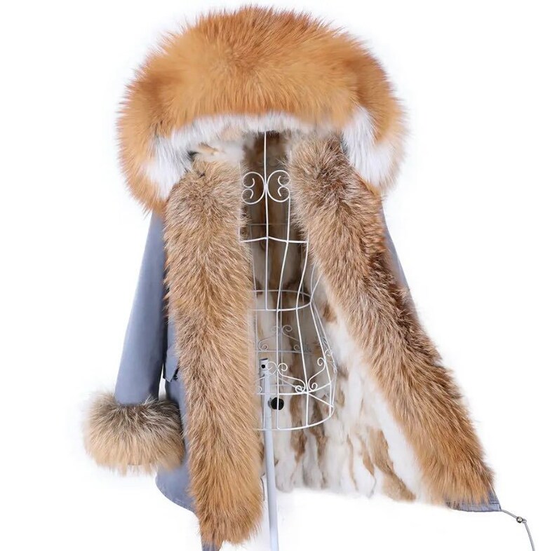Enchant Real Fox Fur Parka Luxe Fox and Rabbit Magic for Your Winter