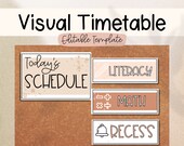 Visual Timetable - Soft Boho Editable Printable Template