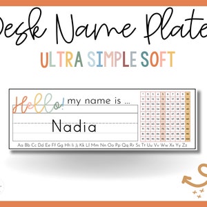 Desk Name Plates Editable & Printable Templates - Ultra Simple Soft PPT and PDF file download