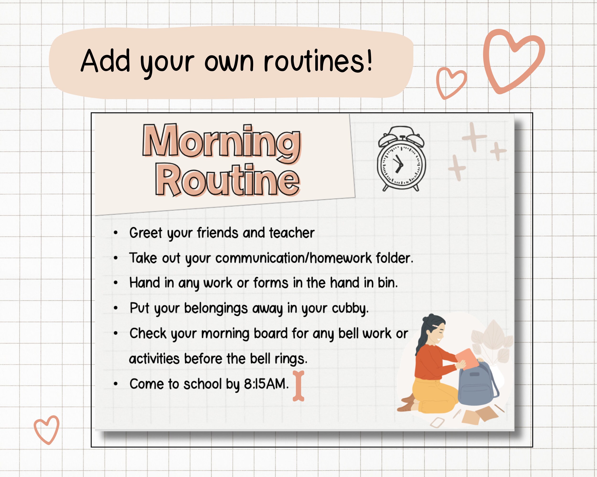 Setting Routine Slide Classroom Routines & Procedures Slides - Simple Neutral Powerpoint ...