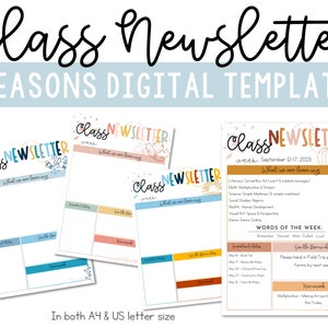 Seasons Class Newsletter - Editable Template PPT Download File