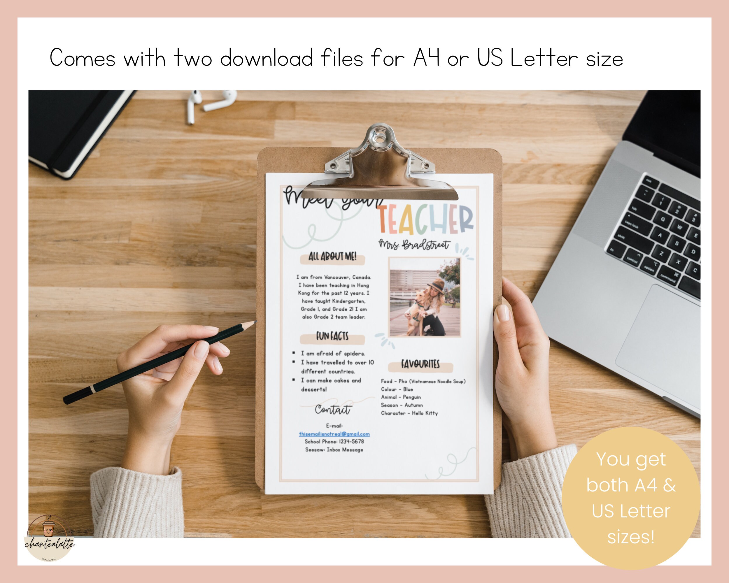 Meet Your Teacher Editable &amp; Printable Templates - Ultra Simple Soft ...