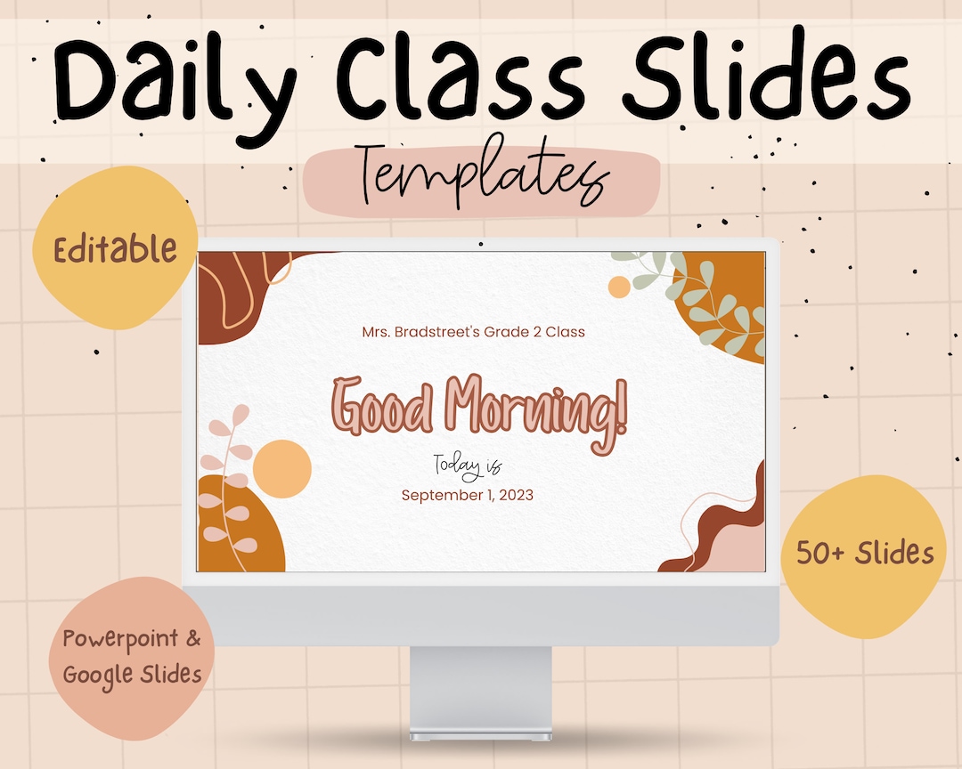 Modern Boho Plant Daily Classroom Slides - Editable Templates - Etsy