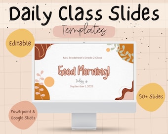 Editable Boho Classroom Slides | Canva Template for Teachers | Daily ...