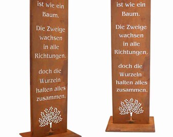 Edelrost Gartendeko Familie Deko Schild Gartenschilder Metall