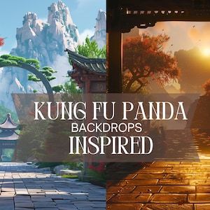 20 fondos inspirados en pandas luchadores / Relación 1:1 / Fondos de artes marciales / Arte digital / Escenario vibrante / Sensación cinematográfica