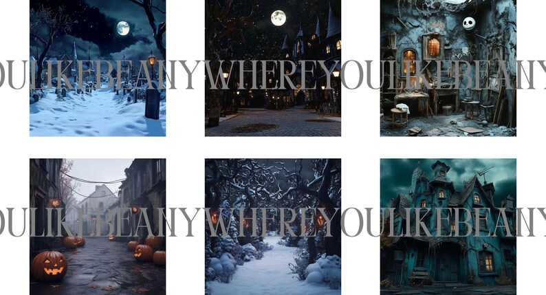20 the Nightmare Before Christmas Backdrops | 1:1 Ratio | Photoshop ...