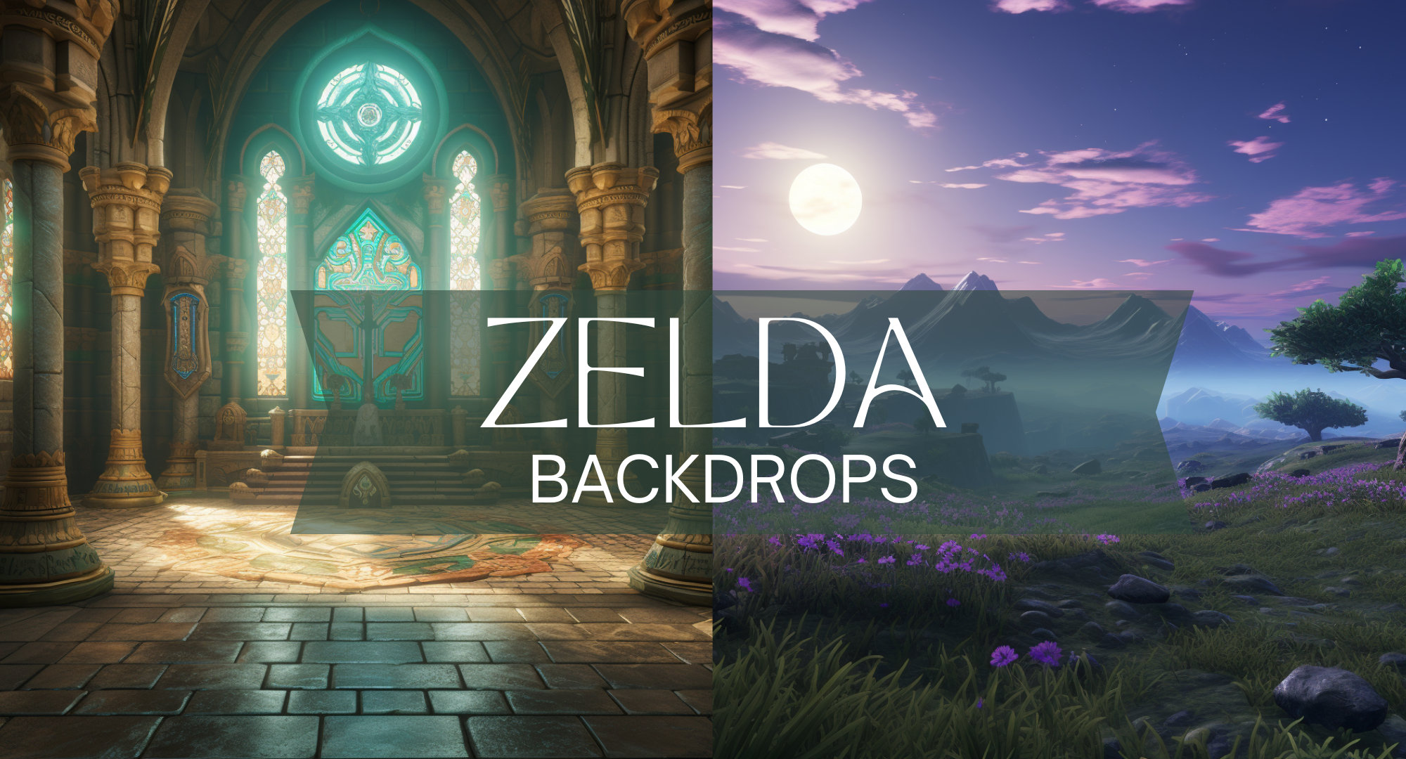 20 Zelda Backdrops | 1:1 Ratio | Mythical Adventure Scenes | Photoshop Overlays | Digital Imagery | Fantasy Set | Epic Tale Style | 8K