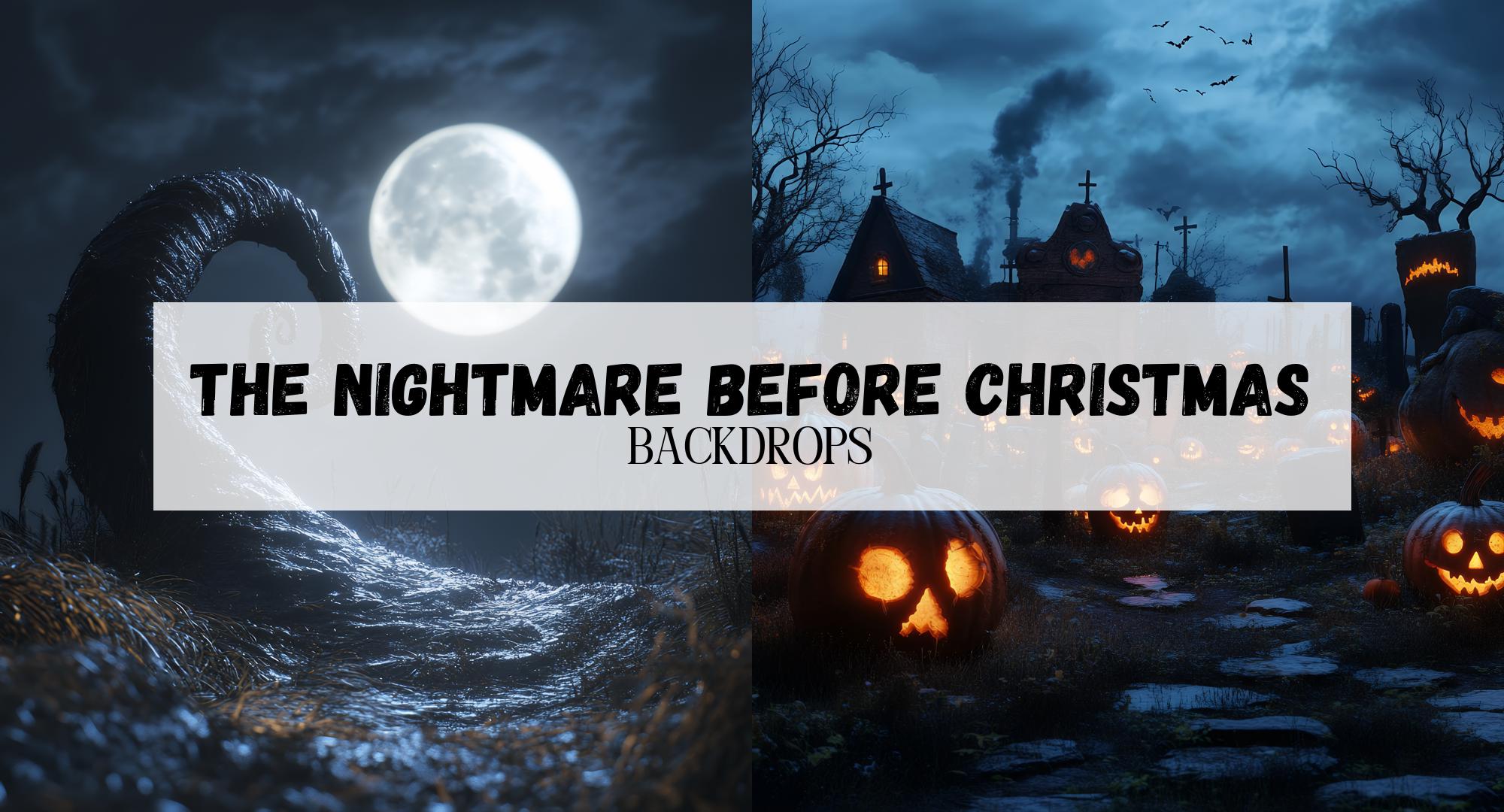 20 the Nightmare Before Christmas Backdrops | 1:1 Ratio | Photoshop ...