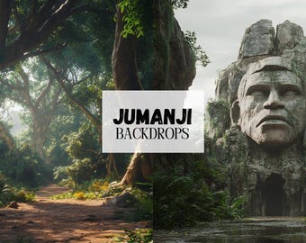 20 Jumanji Backdrops | 1:1 ratio | Jumanji Backgrounds | Photoshop Overlays | Digital Imagery | Whimsical Set | Film-Like
