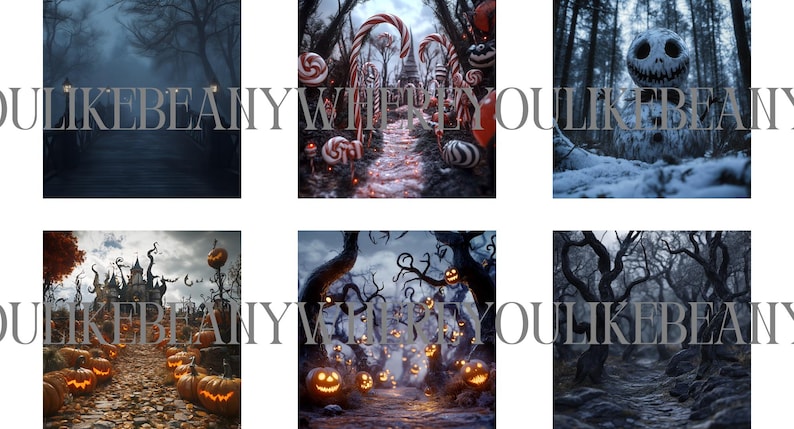 20 the Nightmare Before Christmas Backdrops | 1:1 Ratio | Photoshop ...