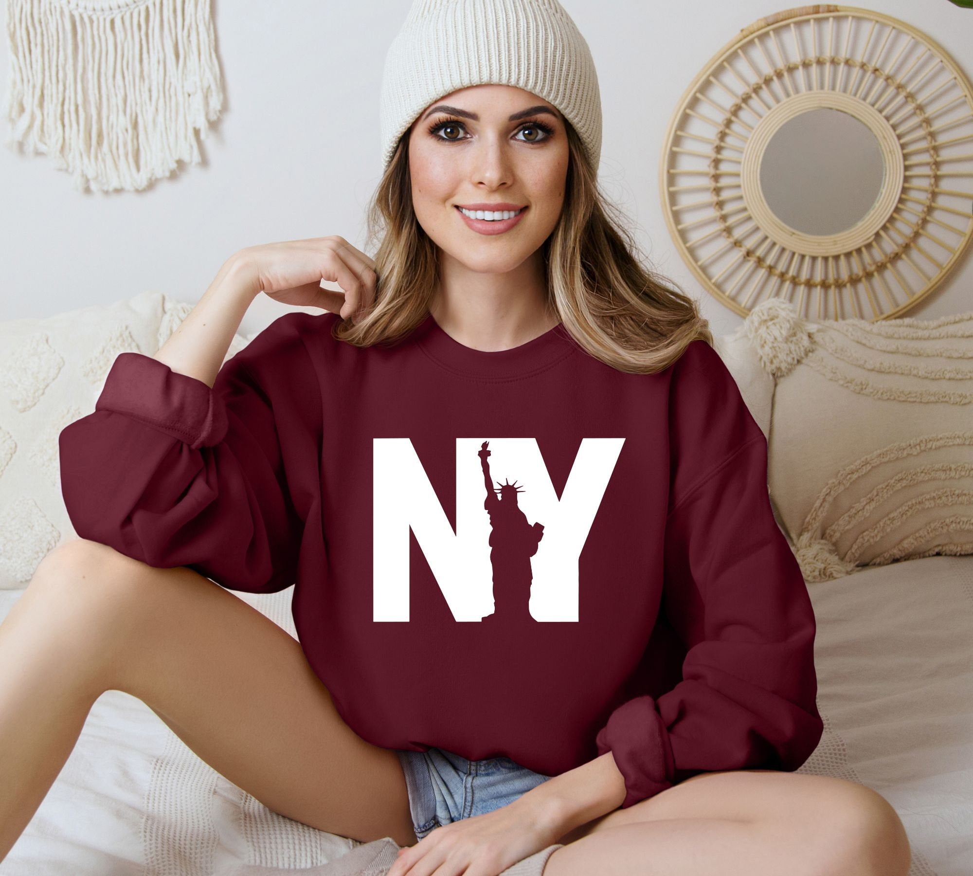 "I'M WITH HER" Patriotic Statue Of Liberty Sweatshirt - Red, White & Blue Design