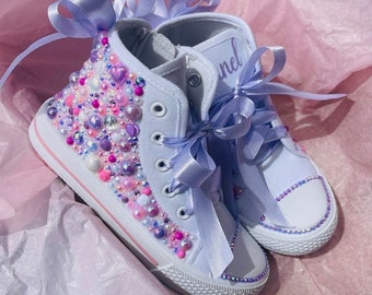 Pearls Shoes Converse style.